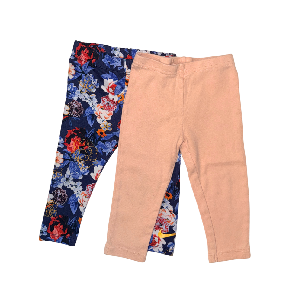 Set of 2 leggings | 1 Nike dry fit floral pattern & 1 Carter's beige
