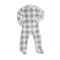 Baby Mode | Pajama | Plaid Footed Pajama | Grey | 12M