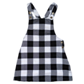 Black & white plaid overall dress | 2T