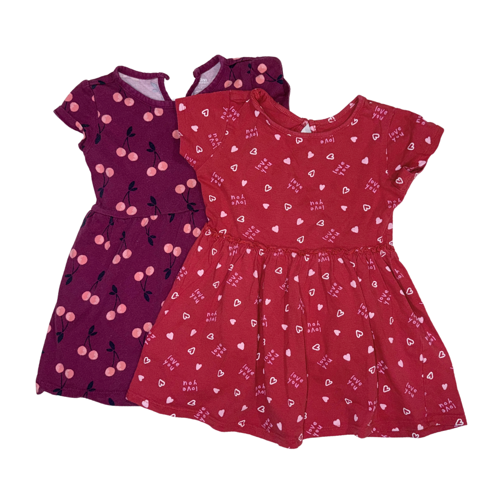 Set of two red colorful dresses | 2T