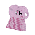 Pink long-sleeve dress | Dog theme | 2T