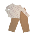 Set of 1 floral t-shirt & caramel lightweight pants | 18-24M