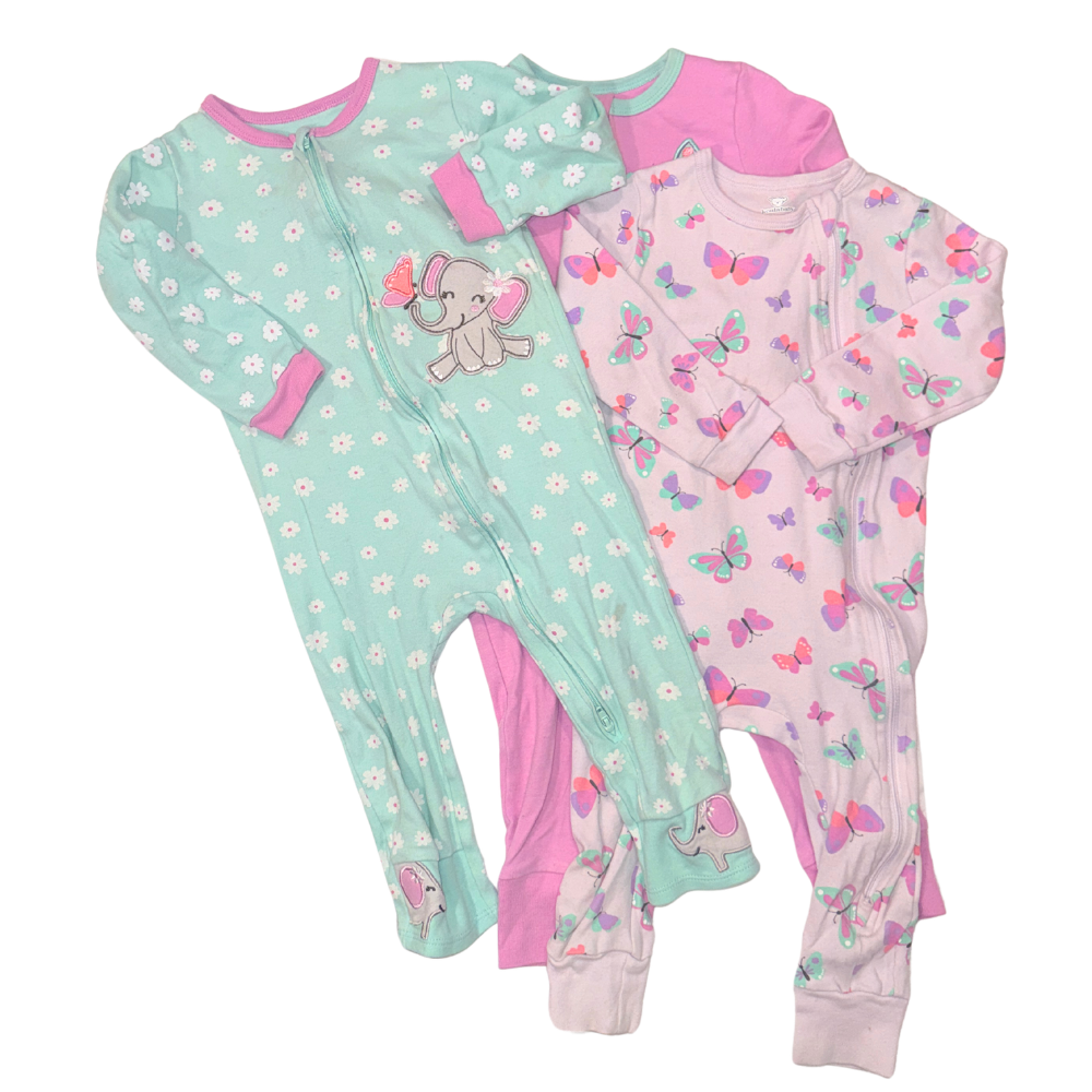 Set of 3 PJs | Butterfly, flowers & unicorns | 24M