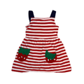 Red & white striped dress with strawberry pockets | 2T