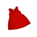 Red organic cotton dress with dog pattern | 18M
