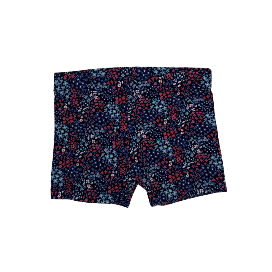 Blue & red flower pattern shorts | 2T