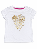 White short-sleeve t-shirt with gold details | 3T