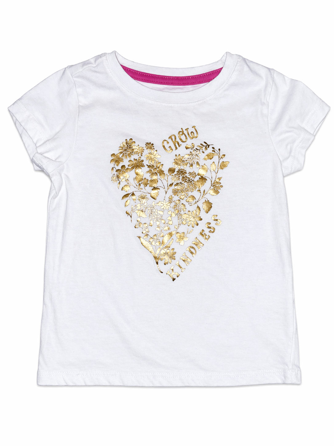White short-sleeve t-shirt with gold details | 3T