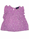 Pink sleeveless t-shirt with white flowers | 3T