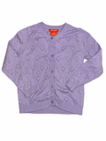 Lilac cardigan with hearts pattern | 3T