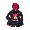 Minnie black fleece hoodie with hearts | 3T