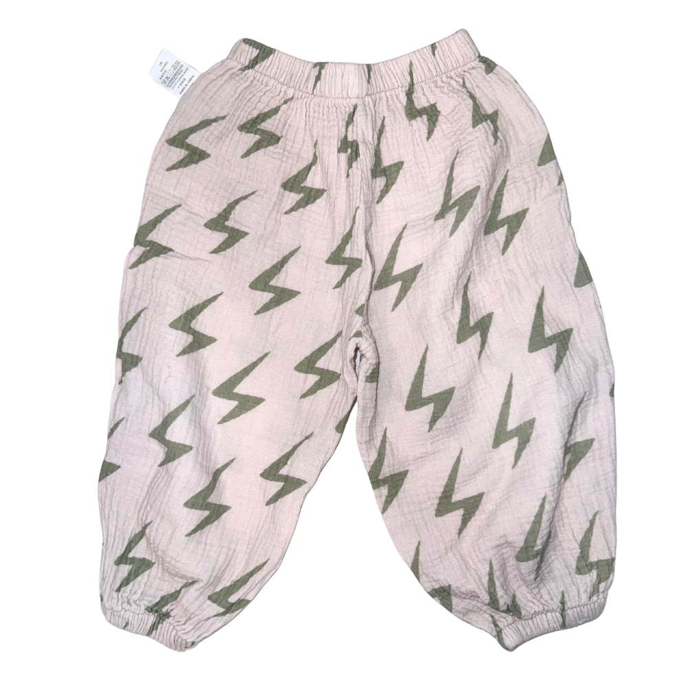 Beige with green lightbolts pants | 3T