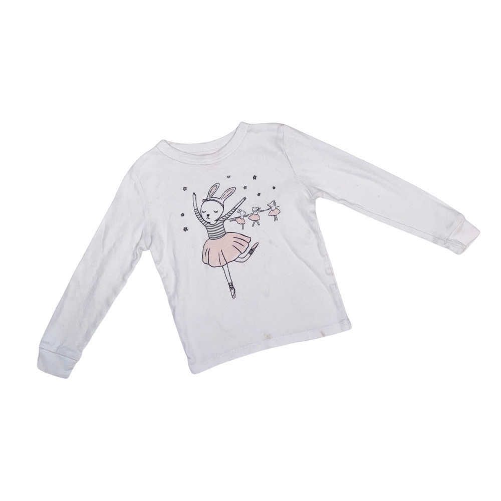 Set of two long-sleeve t-shirts | White & Pink | 3T