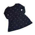 Black long-sleeve dress with gold bows pattern | 3T