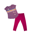 Set of 1 Pink short-sleeve with flowers & a pink leggings | 3T