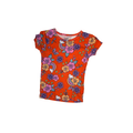 Orange with colorful flower pattern short-sleeve t-shirt | 3T