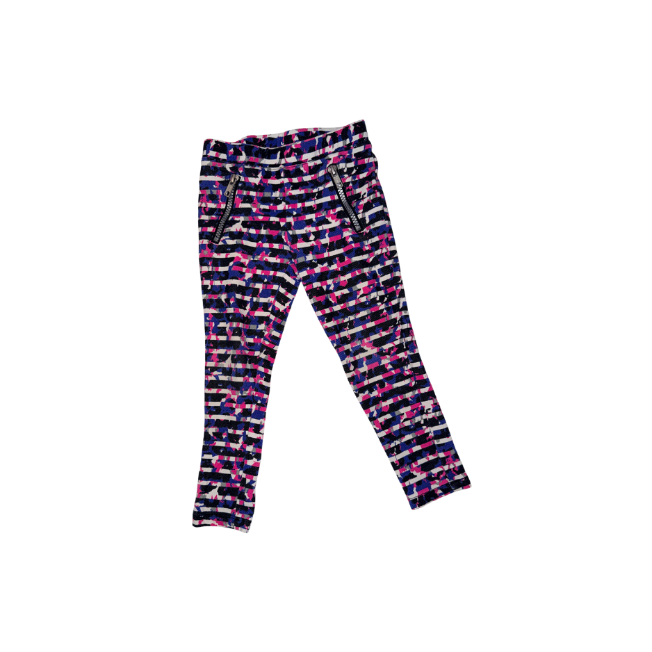 Pink & blue pattern pants | 3T