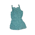Aqua green terry velour romper | 3T