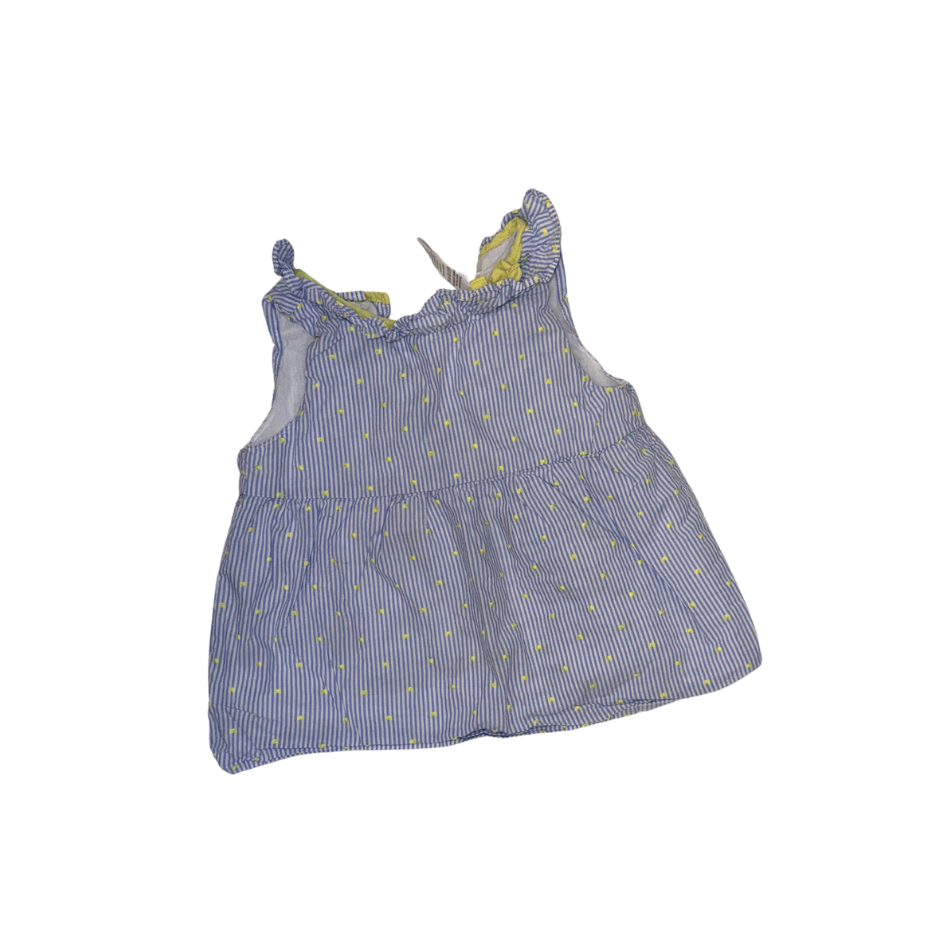 Blue & white striped dress with yellow details | 3T