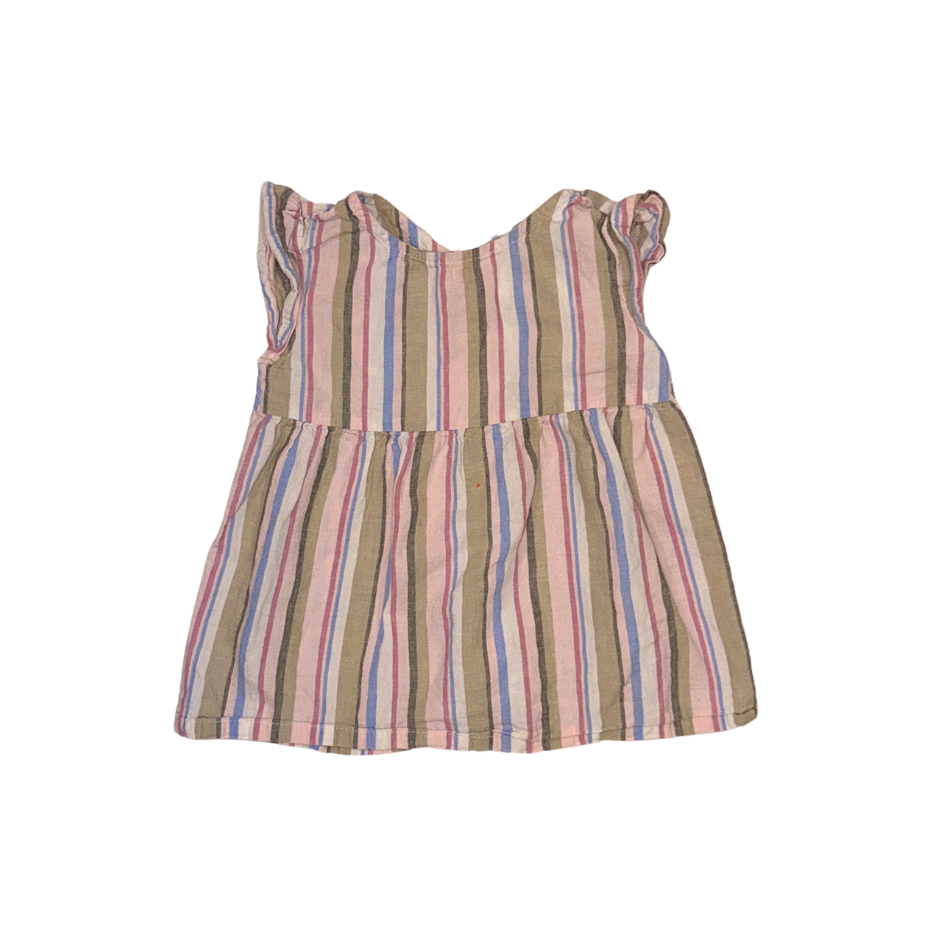 Pink, green & blue striped dress | 3T
