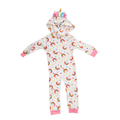 Generic | Pajama | Rainbow Hooded Pajama | White With Rainbow | 3T