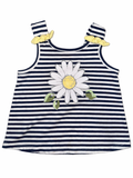 Sleeveless t-shirt with stripes & yellow bows | 4T