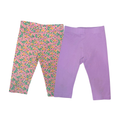 Set of two short leggings | Floral pattern & lilac | 4T