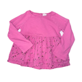 Pink with floral pattern | Long-sleeve t-shirt | 4T