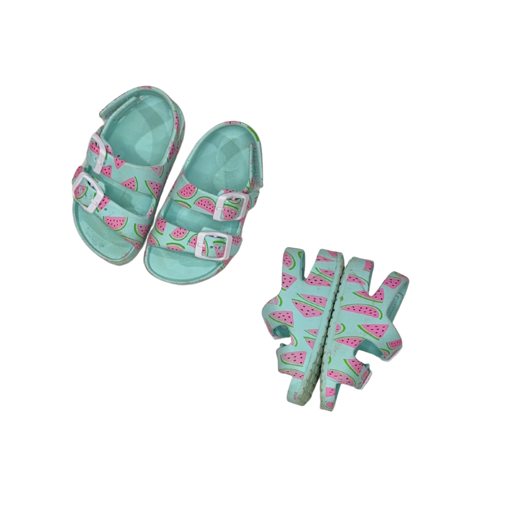 Green with watermelon pattern sandals | 5-6 Toddler